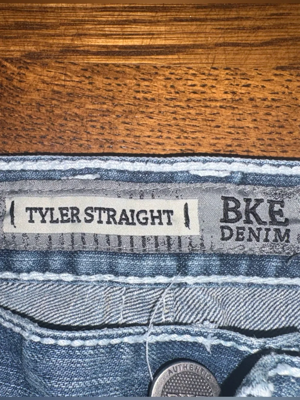 BKE Tyler Straight Men's Faded Blue western Utility cowboy jeans size 34x30